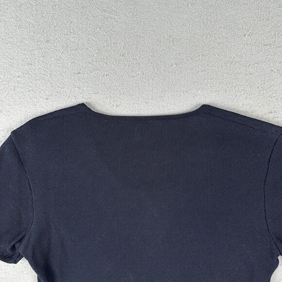Worldly Things Styltricot‎ Knit Top Women’s 6 Navy Blue Short Sleeve Scoop Neck - Picture 13 of 16